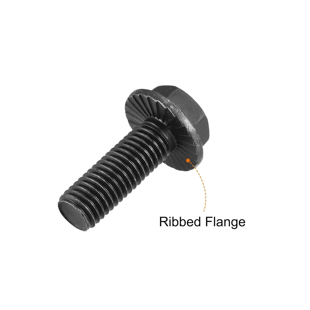 uxcell M12-1.75x35mm Hex Serrated Flange Bolts 10.9 Grade Carbon Steel Screws 6pcs
