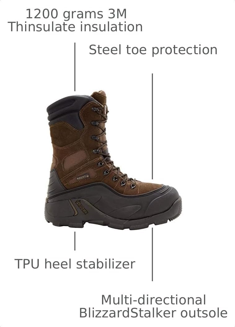 Blizzard Stalker Steel Toe Waterproof 1200G Insulated Work Boot