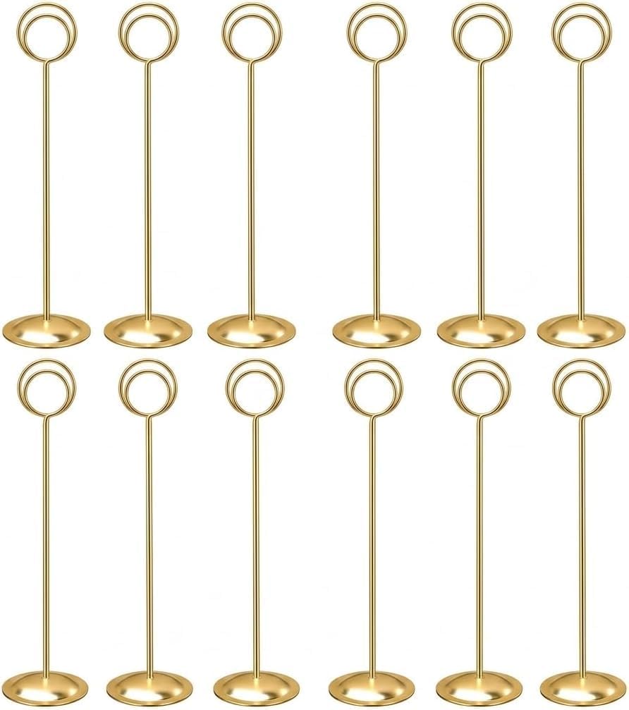 Gold Table Number Holders, 12 Pack, 12", Weddings & Events