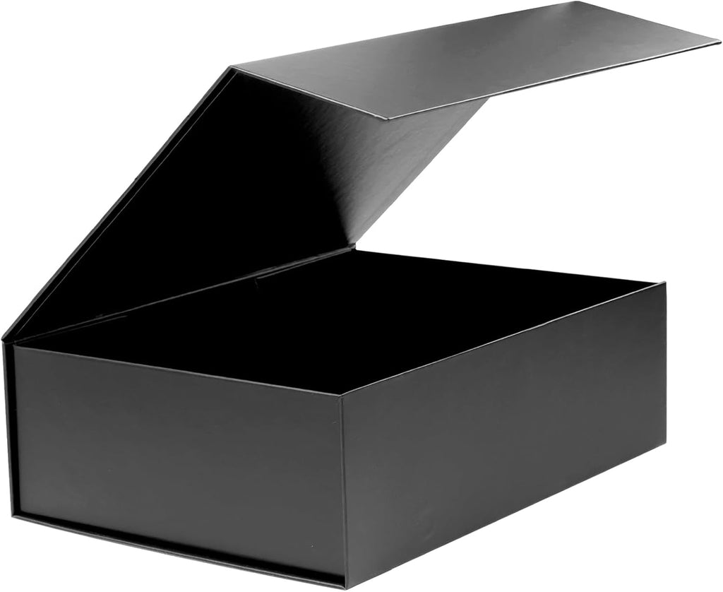 Gift Box for Men, Black Gift Box with Lids for Presents, Magnetic Closure