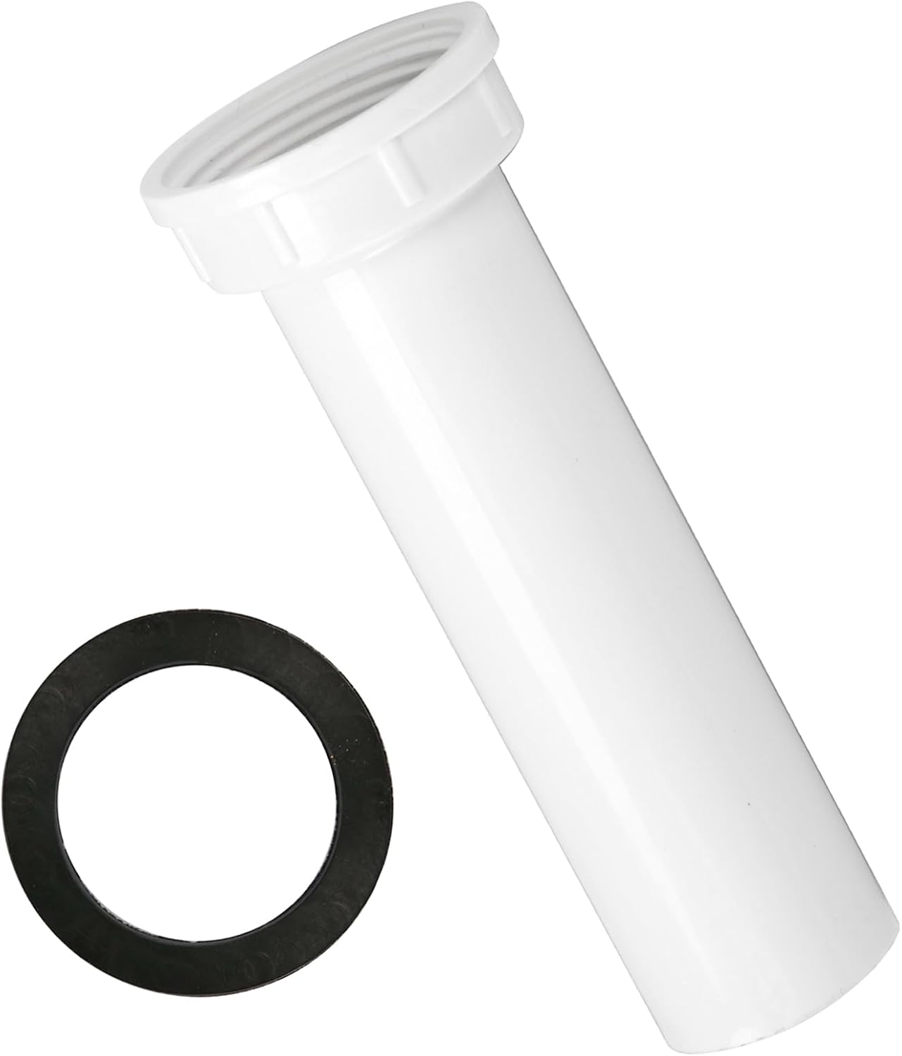 PP15-6W Sink Drain Tailpiece 1-1/2" Dia X 6" L, Kitchen Sink Drain Pipe, | Threaded Plastic Sink Plumbing Drain Pipe