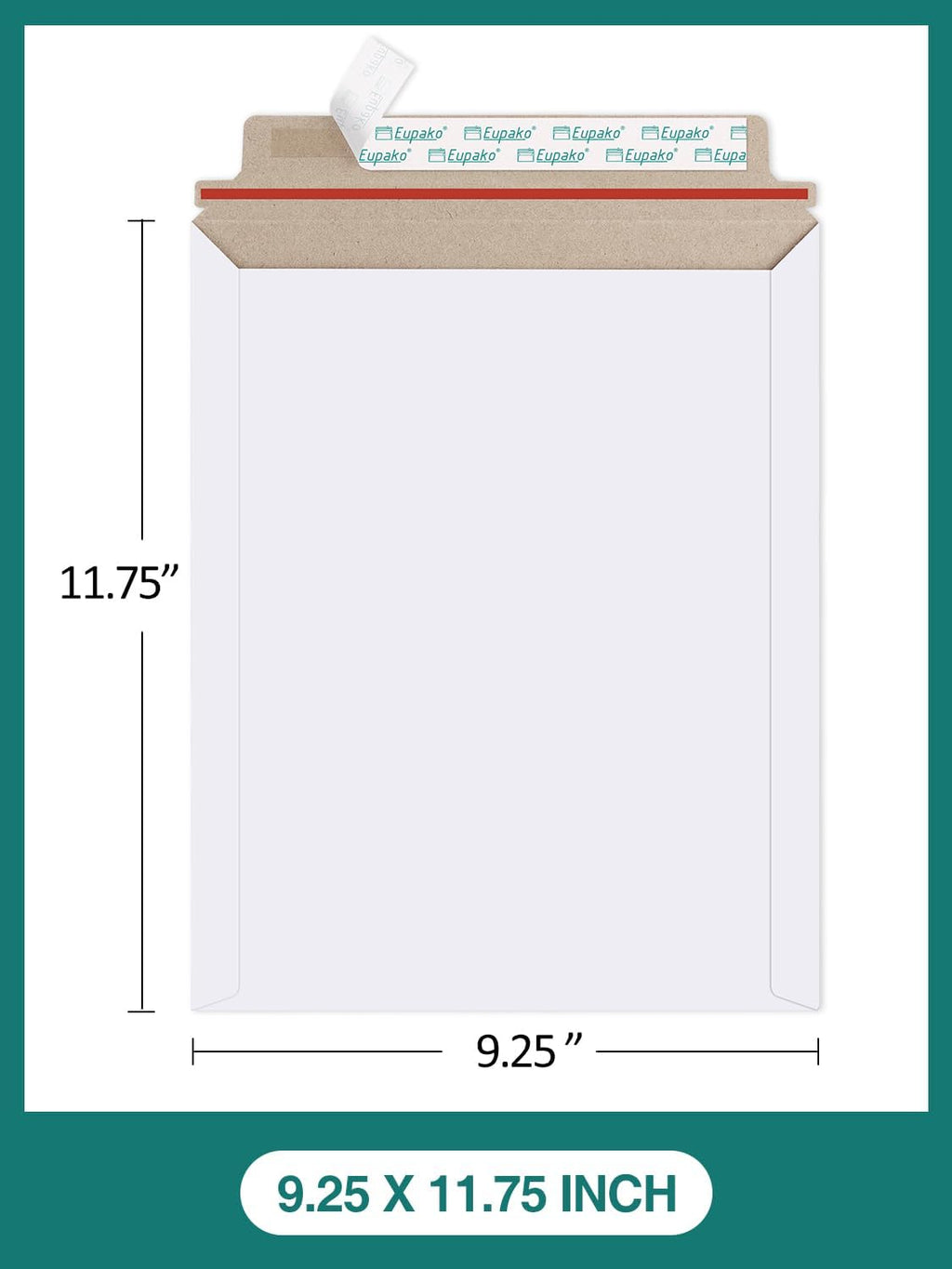 9x11.5" 25 Pack Photo Document Mailer White Stay Flat Self-Seal Cardboard Envelopes for CDs, Pictures, Documents