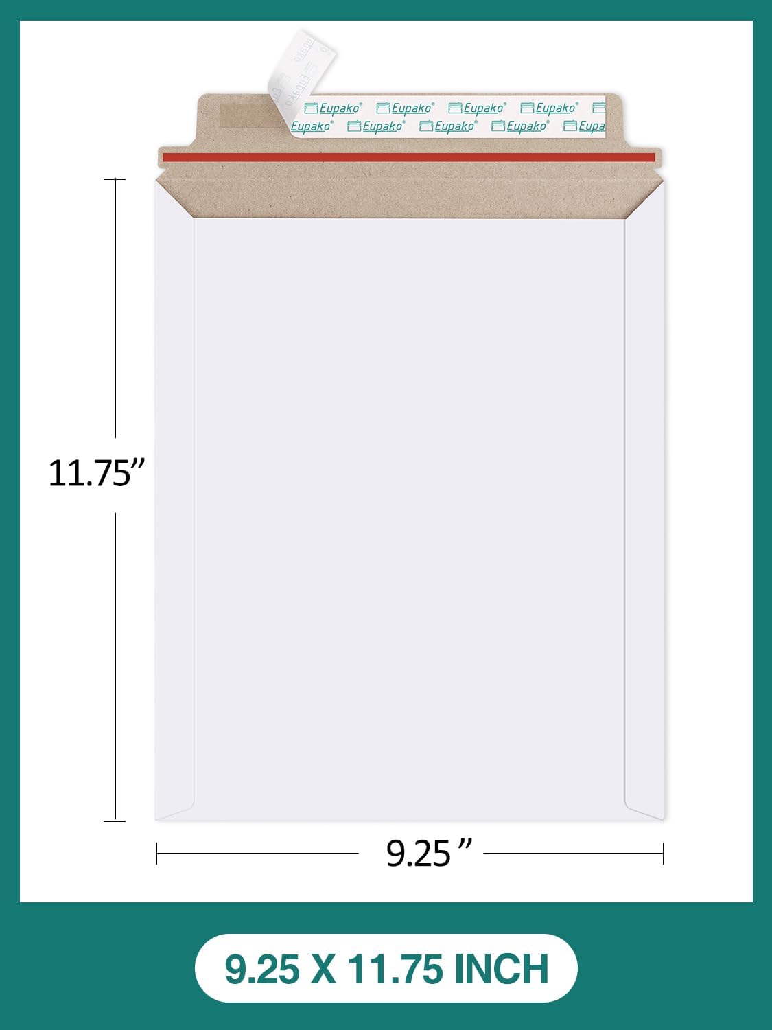 9x11.5" 25 Pack Photo Document Mailer White Stay Flat Self-Seal Cardboard Envelopes for CDs, Pictures, Documents