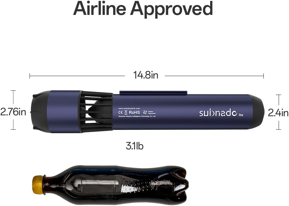 Subnado Underwater Scooter Lite, Water Sports Diving Scooter with Removable Handle, Compact and Portable Water