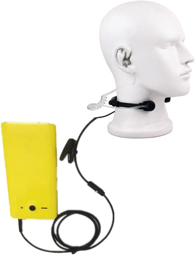 3.5MM Plug Adjustable Throat Mic Anti-Noise Tactical Neckband Vocal Hands-Free in-Ear Military Air Tube Covert