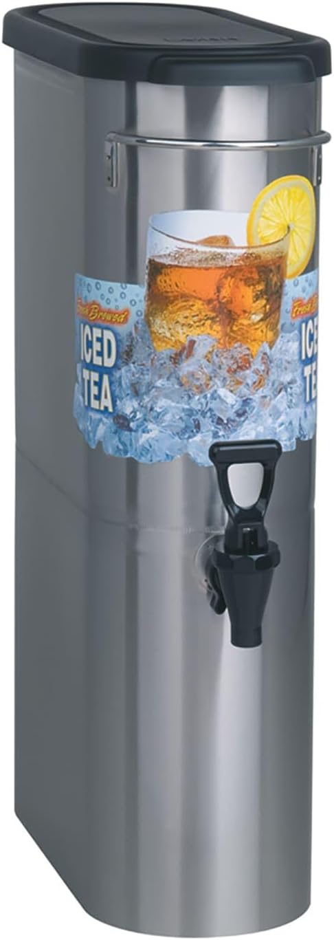TDO-N-3.5 Oval Style narrow 3.5 Gallon Commercial Iced Tea Dispenser with Solid Lid