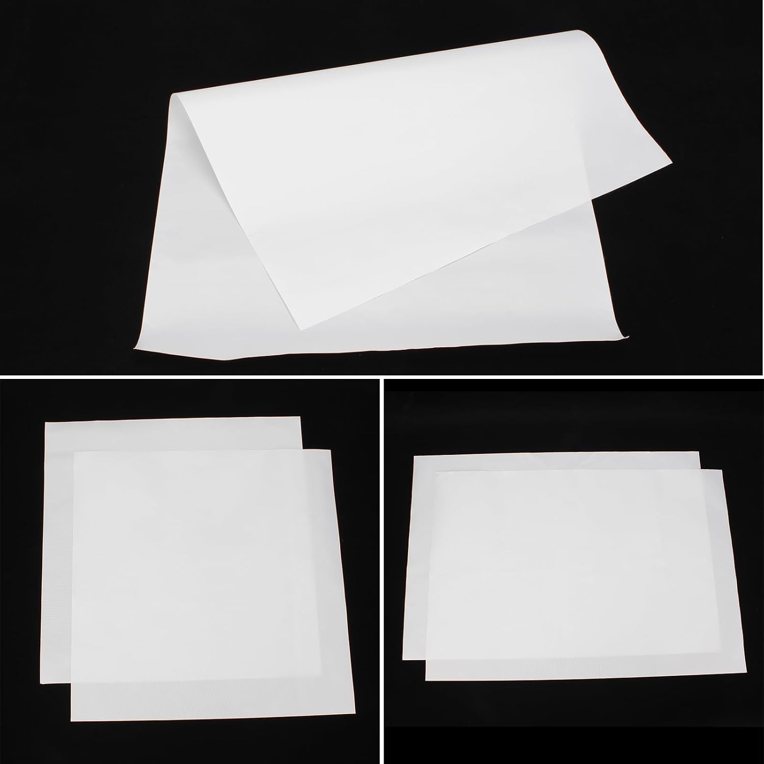 6 Pack PTFE Virgin Sheets, 3 Sizes Applique Pressing Teflon Sheets | 1/16'' Thick Non Stick Craft Mat for Applique