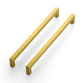 Brushed Brass Square Cabinet Handles & Pulls,10 Inch,18 Pack