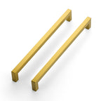 Brushed Brass Square Cabinet Handles & Pulls,10 Inch,18 Pack