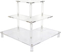 3 Tier Acrylic Display Riser, Display Stand for Amiibo Funko POP Figures, Corner Shelf for Living Room, Bathroom, Home