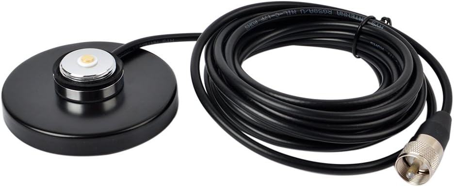 NMO Mount Magnetic Base for Car Bus Taxi Mobile Radio Antenna | Antenna Mag Mount W/5M(16.4ft) RG58 Coaxial Cable