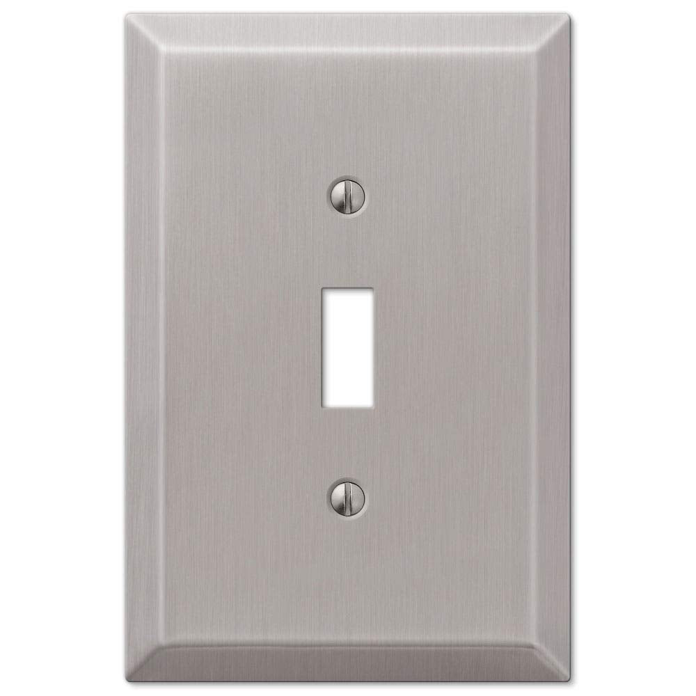 Colester Direct Brushed Satin Nickel Wall Switch Plate Outlet Cover Toggle Rocker GFI (Toggle-Single)