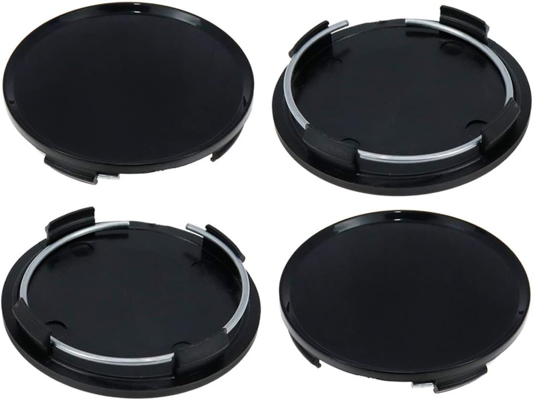 Center Caps,63mm Wheel Rim Hub Center Covers Replacement | 60mm Lug to Lug,Black,Pack of 4