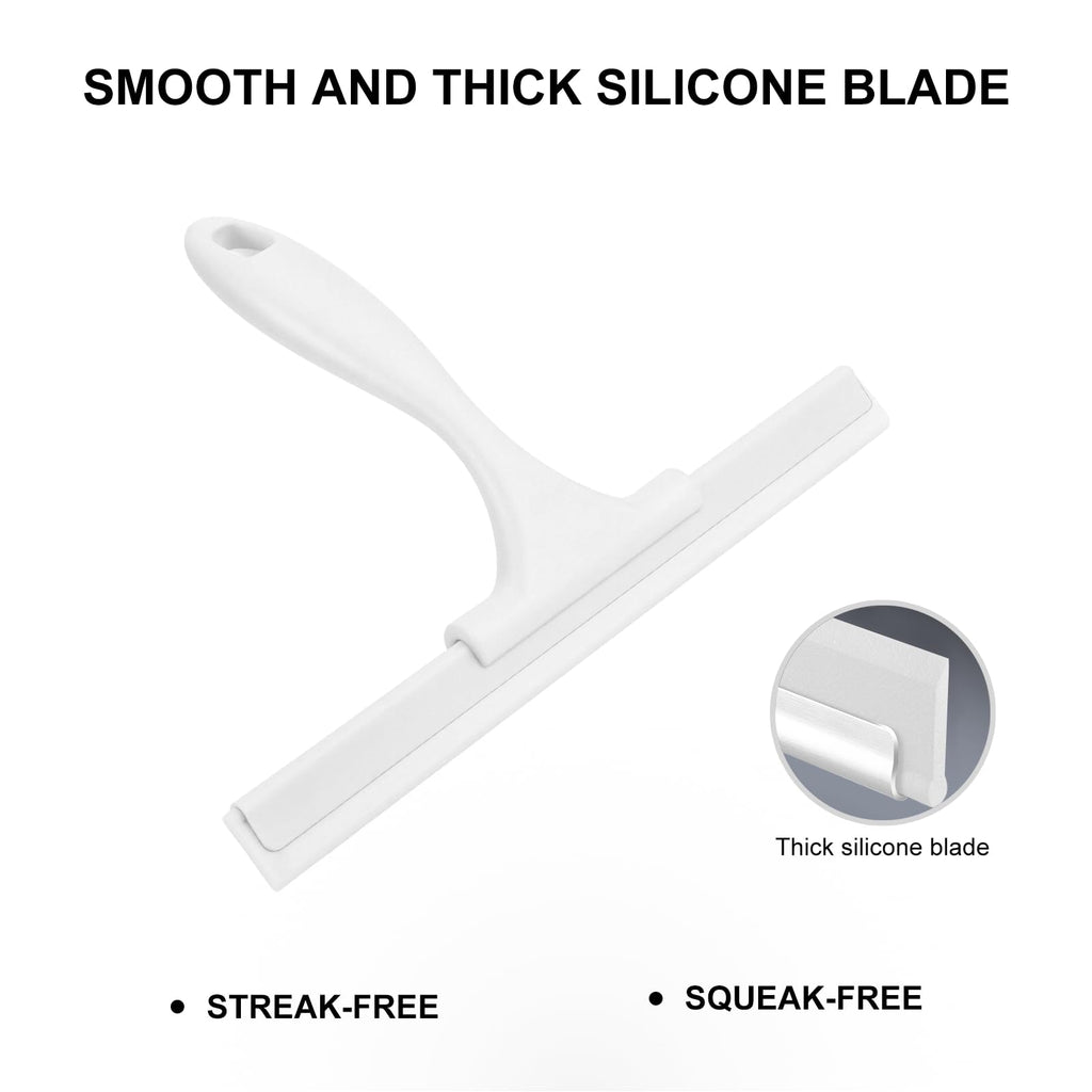 Squeegee for Shower Glass Door, 10 Inches, White