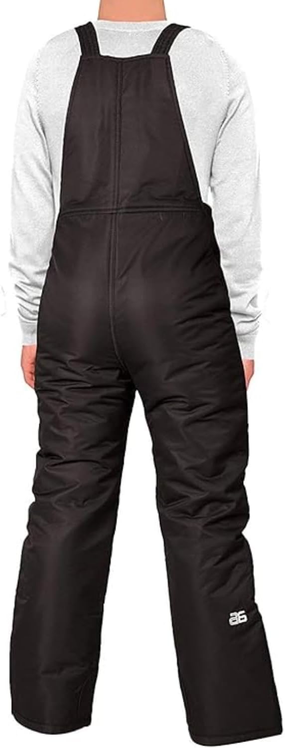 Kids Insulated Snow Bib Overalls, Black, Medium