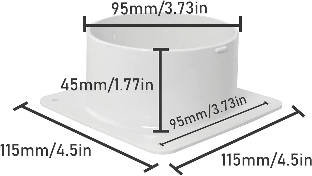 4" Plastic Duct Connector Flange Tuyere Connection Pipe Connector Flange for Heating and Cooling Ventilation System