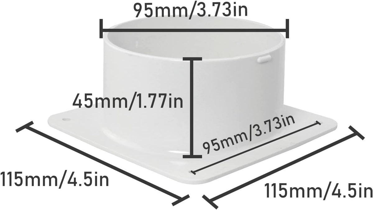 4" Plastic Duct Connector Flange Tuyere Connection Pipe Connector Flange for Heating and Cooling Ventilation System