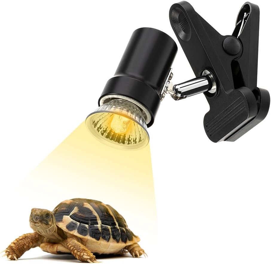 Reptile Heat Lamp Rotatable Turtle Heating Light with 50W UVA UVB Heat Bulb Simulated Sunlight Basking Spot Lamp with