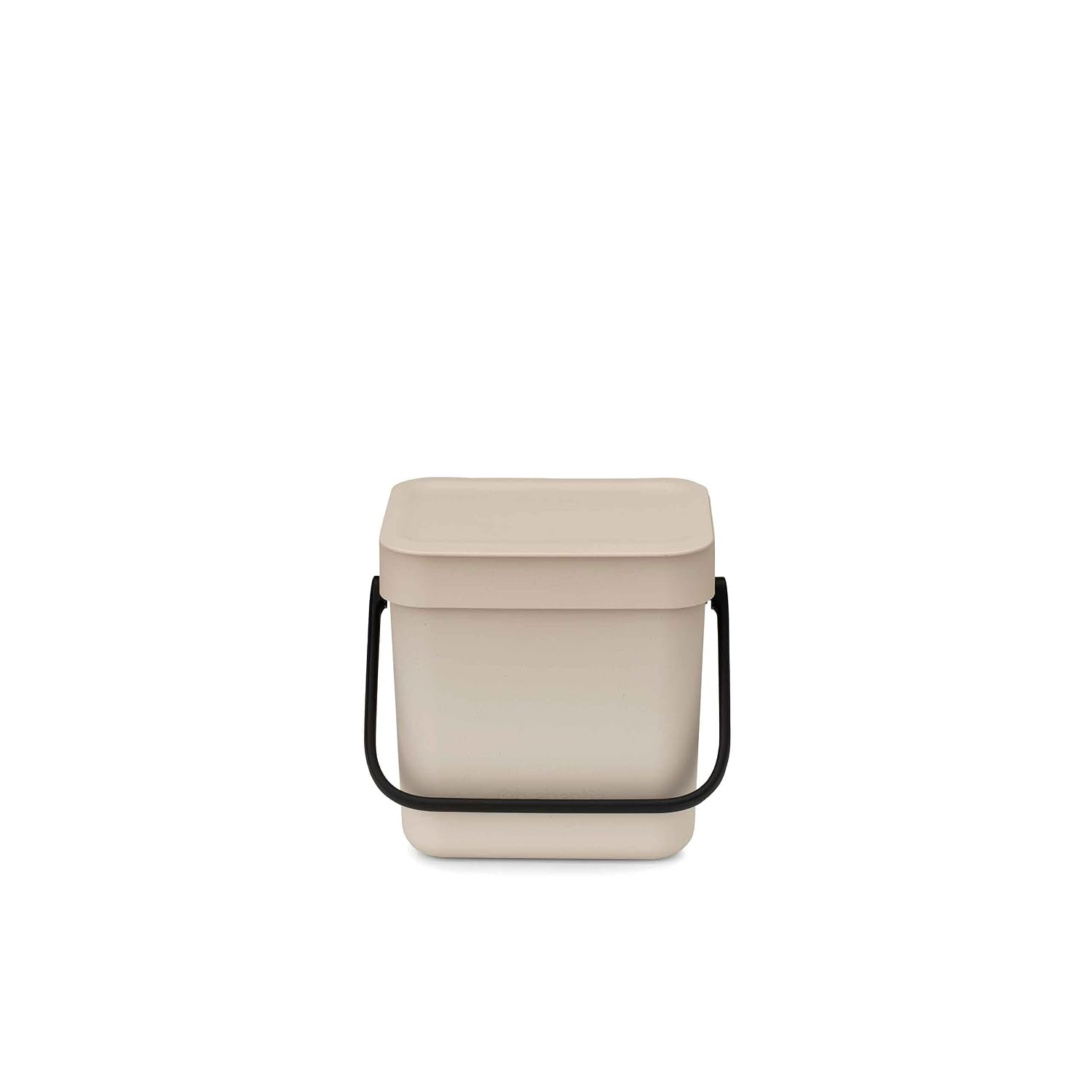 Sort & Go Recycle Bin 0.8 Gallon/3L (Soft Beige), Space-Efficient Recycle Container with Handle, Kitchen Garbage Can