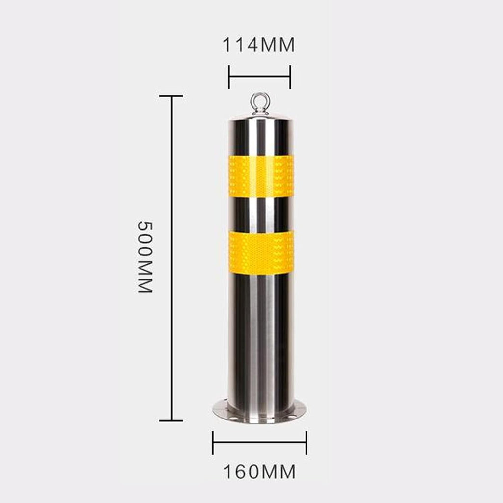 Stainless Steel Parking Barrier Cones & Bollard Posts - Durable Traffic Safety Block for Garage & Bus Stops, 4