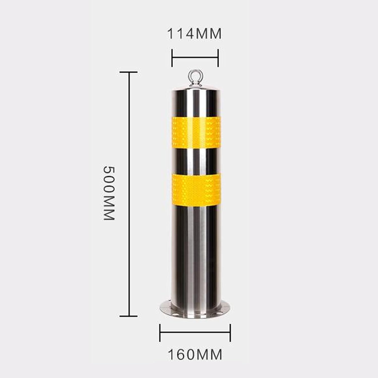 Stainless Steel Parking Barrier Cones & Bollard Posts - Durable Traffic Safety Block for Garage & Bus Stops, 4