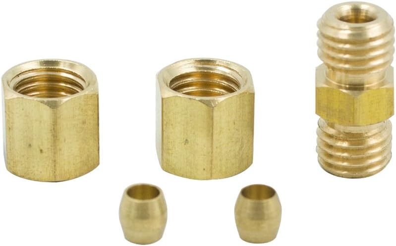 Brass Compression Tube Fitting, Union, 3/8" OD x 3/8" OD, Pack of 2