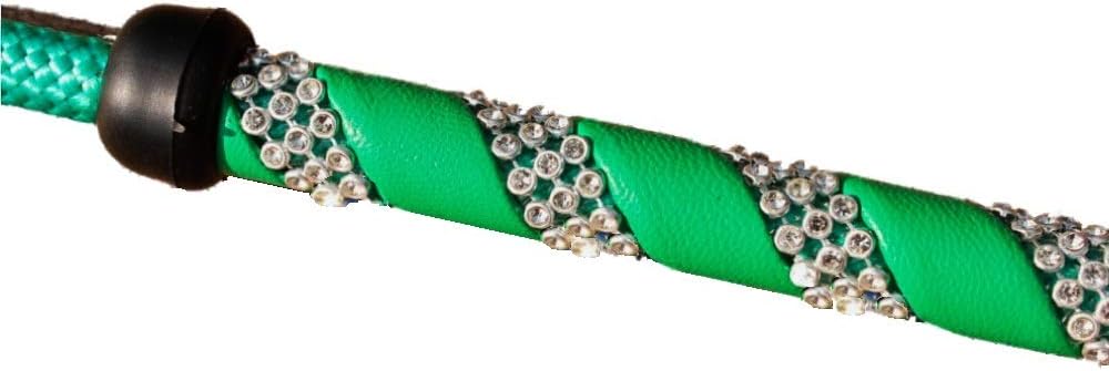 Horse Riding Crop, 18 Inch Jump Bat, Rhinestone Bling Handle