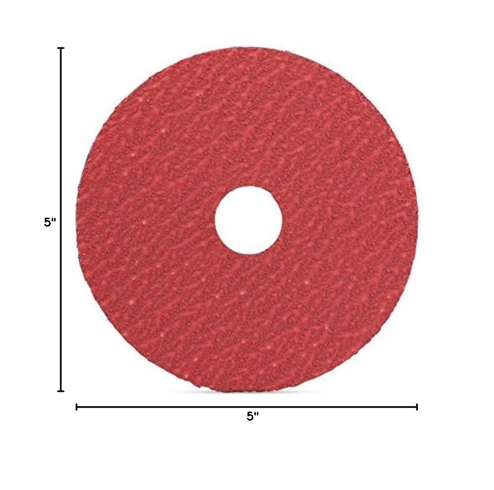 BHA Ceramic Resin Fiber Grinding and Sanding Discs, 5” x 7/8”, 36 Grit - 25 Pack