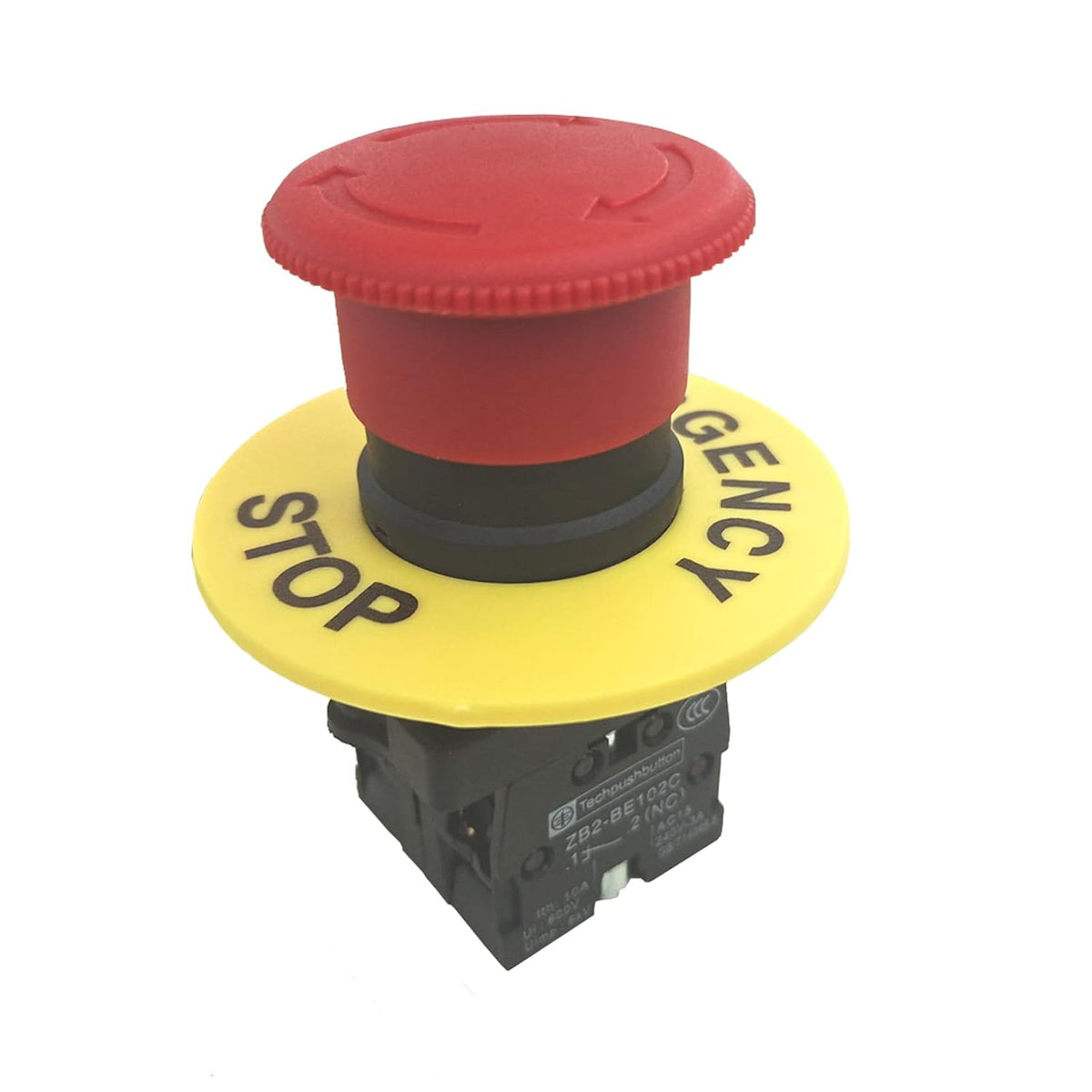 22mm 2 NC Red Mushroom Emergency Stop Push Button Switch AC 600V 10A(1PCS)