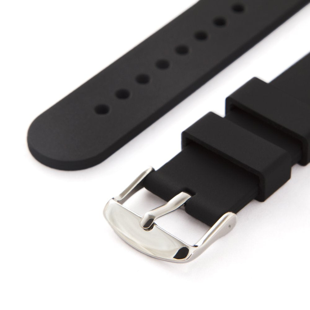 Soft Silicone Quick Release Watch Bands (Black, 20mm)