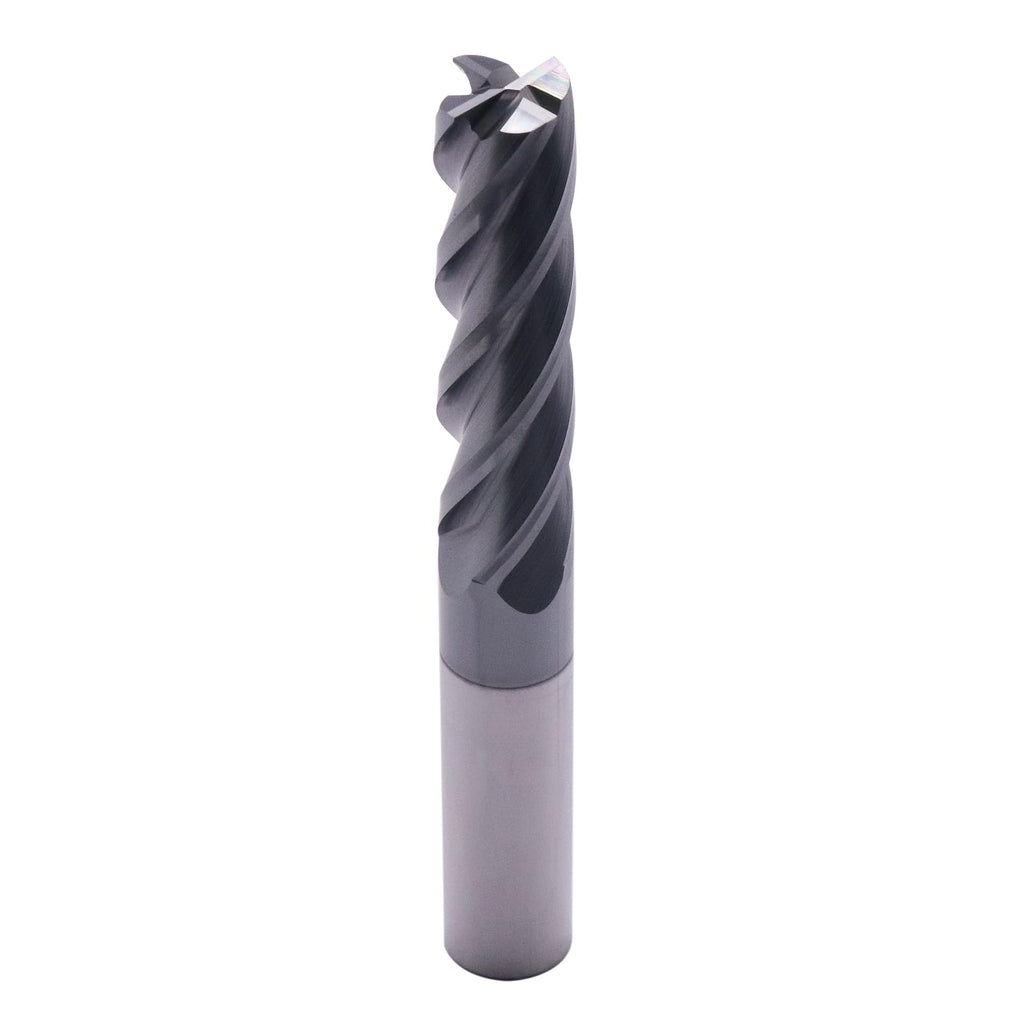 1/2" 4 Flute Solid Carbide Long Square End Mill, 4" OAL, AlTiN Coated