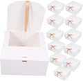 White Clamshell Gift Boxes with Lids 12 Pack Kraft Paper