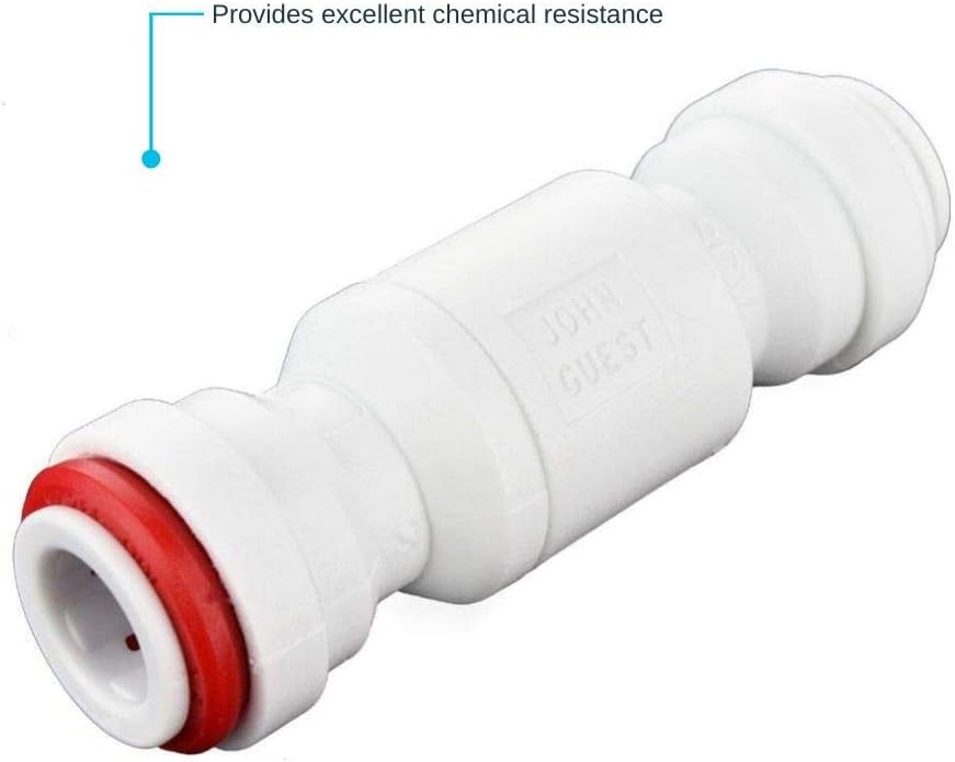 John Guest 3/8 Inch Imperial Single Check Valve, Push to Connect Plastic Plumbing Fitting, 3/8SCV-US