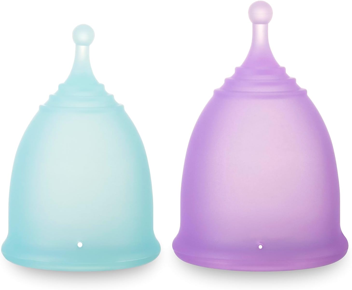 Reusable Menstrual Cup (Small & Large Size) Set of 2, Soft Silicone, Low or High Cervix, Safe Period Cup, Heavy &