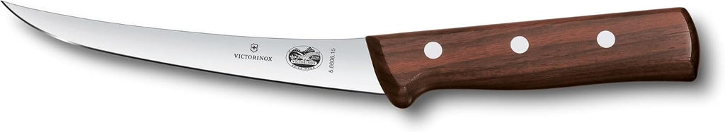 Wood 6" Boning Knife, Curved Blade, Semi-stiff, Maple Handle