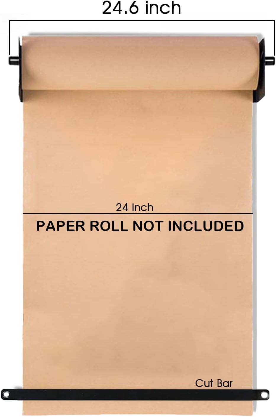 24'' Wall Mounted Kraft Paper Roll Dispenser & Cutter