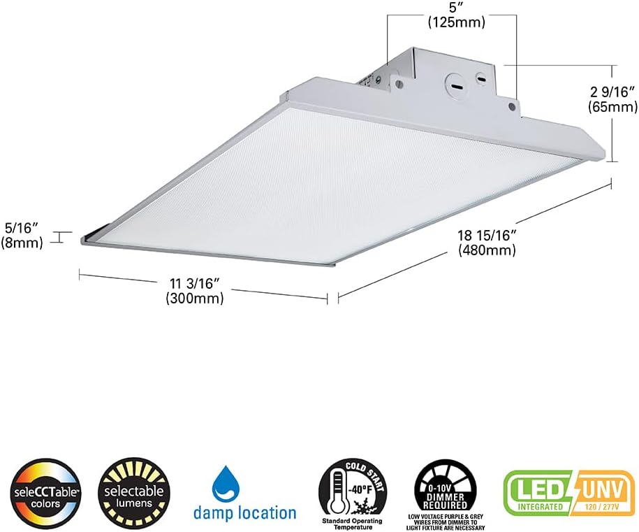Metalux LHBS 1.6ft LED Linear High Bay LED 400W Equivalent