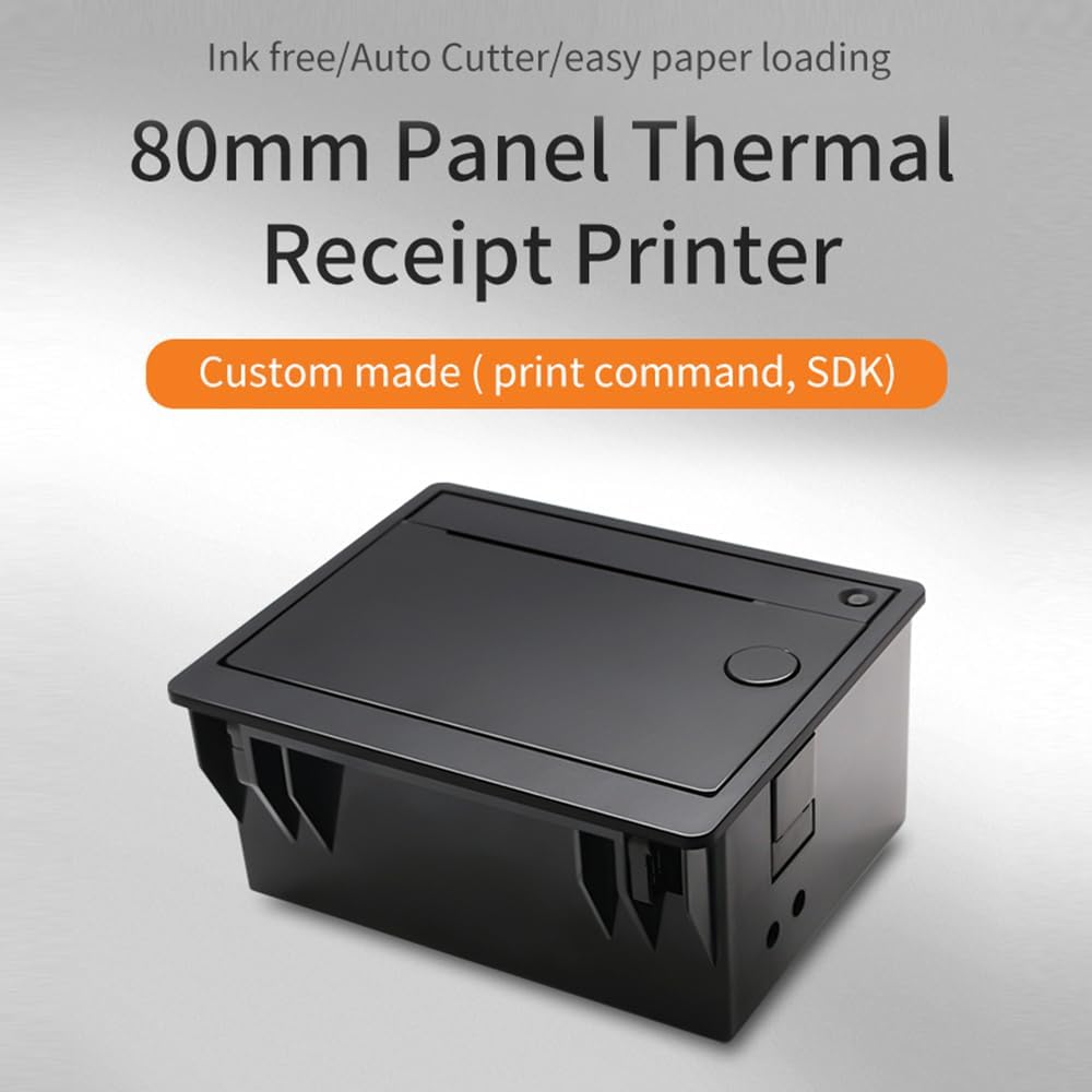 Thermal Printer, 80mm Embedded Thermal Printer Module with TTL+RS232+USB Connections Supports ESC/POS Commands 72mm