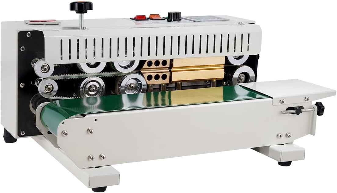 Continuous Bag Band Sealing Machine FR900K Band Sealer Machine with Digital Temperature Control Horizontal Bag Sealer