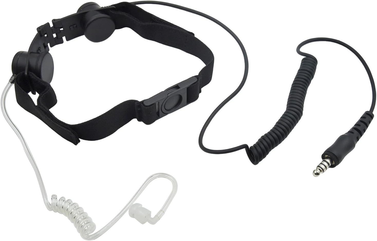 7.1mm Plug Tactical Throat Mic Radio Headset with PTT Bone Conduction Microphone Walkie Talkie Earpiece Vibration