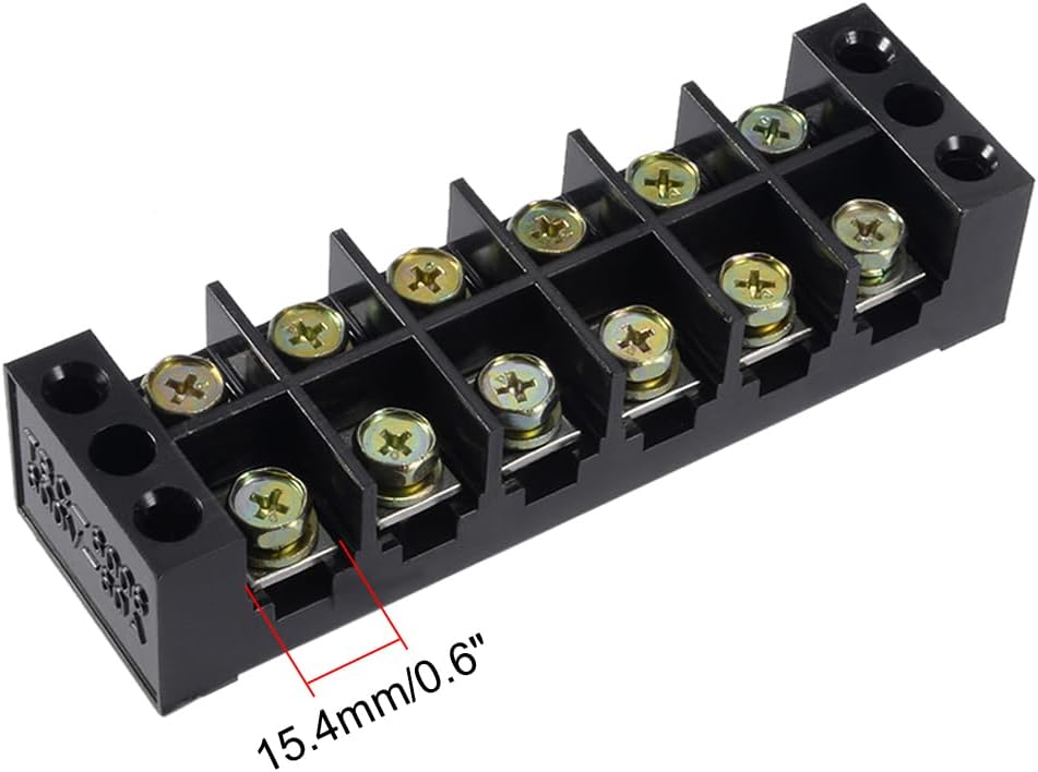 uxcell 6 Positions Double Rows 600V 60A Terminal Block Strip TBC-6006