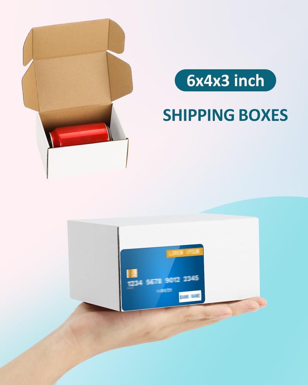 Shipping Boxes 6x4x3 inches Small Mailing Boxes 50 Pack White Cardboard Corrugated Box Mailers
