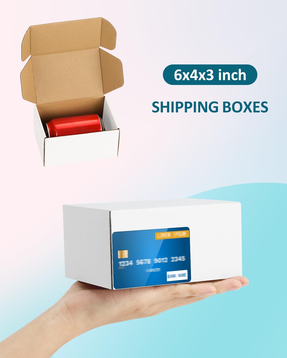 Shipping Boxes 6x4x3 inches Small Mailing Boxes 50 Pack White Cardboard Corrugated Box Mailers