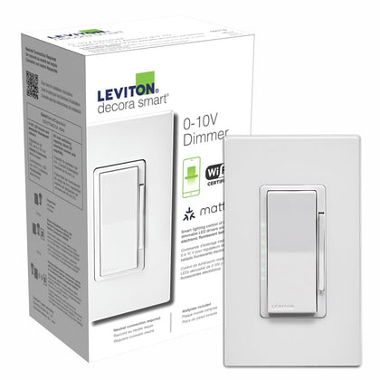Decora Smart Dimmer Switch, 0-10V, Wi-Fi, Neutral Wire Required, Works with Matter, My Leviton, Alexa, Google