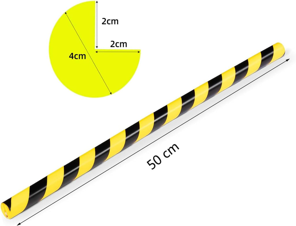 L-Shaped/Circular Edge Protector – 19" Durable Polyurethane Foam, High-Visibility Yellow/Black Stripes & Corner