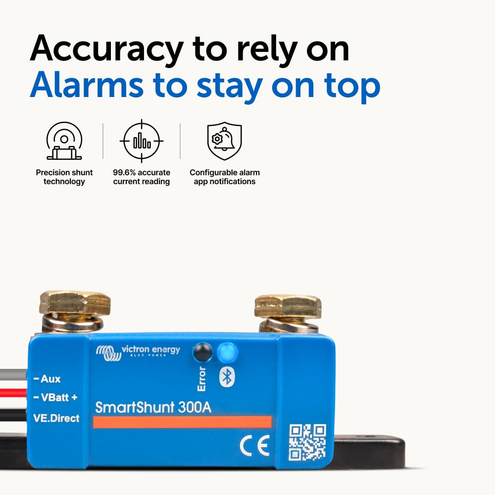 SmartShunt IP65 Battery Monitor (Bluetooth) - Victron Smart Shunt - 6.5V-70V, 300 amp