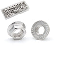 1/4-20 Flange Nut, 50 Pcs, 304 Stainless Steel Hex Serrated Flange Lock Nut