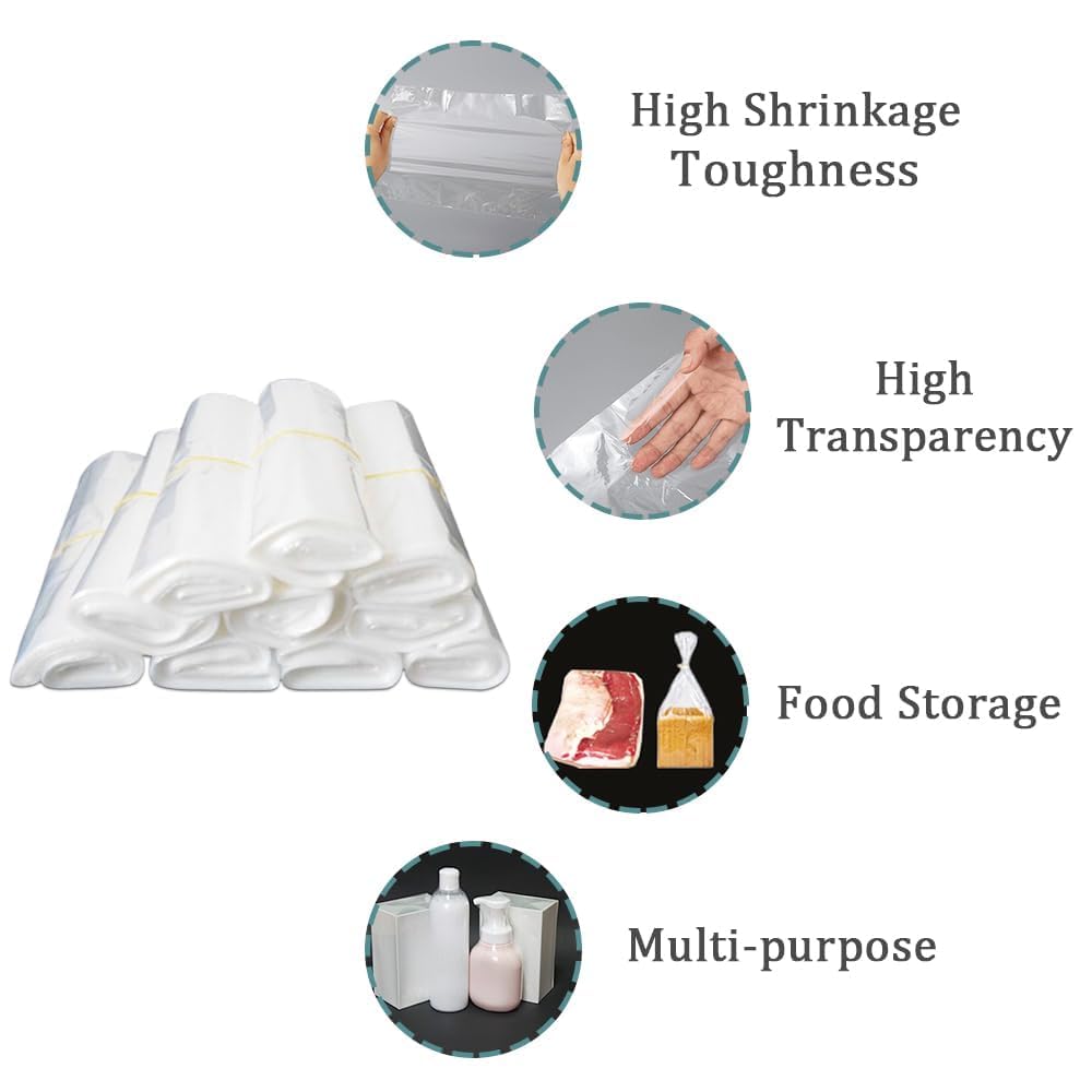 100 Pack Clear POF Heat Shrink Wrap Bags for DIY Gift Packaging