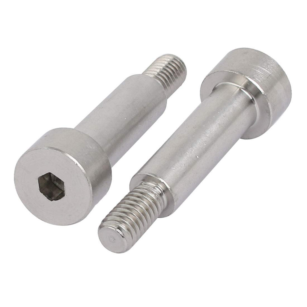 uxcell 304 Stainless Steel Hex Socket Shoulder Bolt 8mm Shoulder Dia 25mm Shoulder Length M6 Thread 5pcs