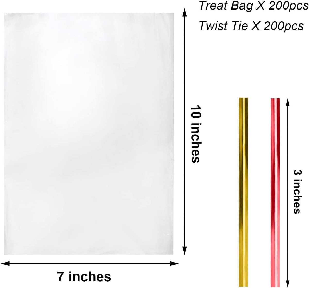 Cellophane Treat Bags 7x10 Inch 200 Pcs